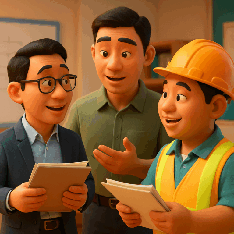 an ai generated image of a team discussing on how to develop procedures