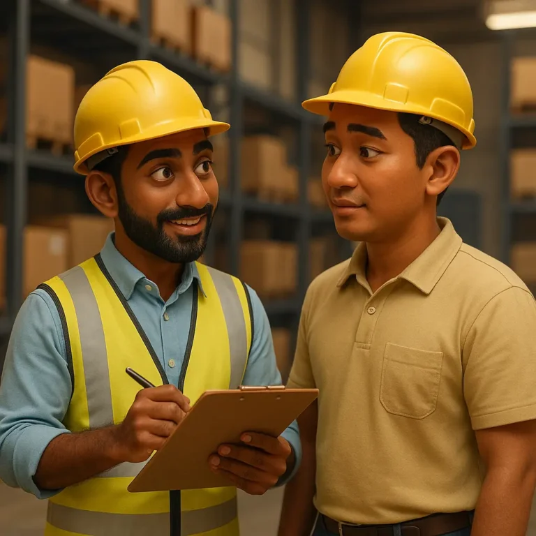 An AI generated image of an internal audit interview session