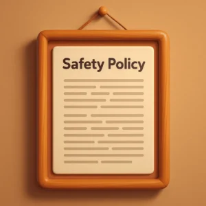 an ai generated image of a framed safety policy